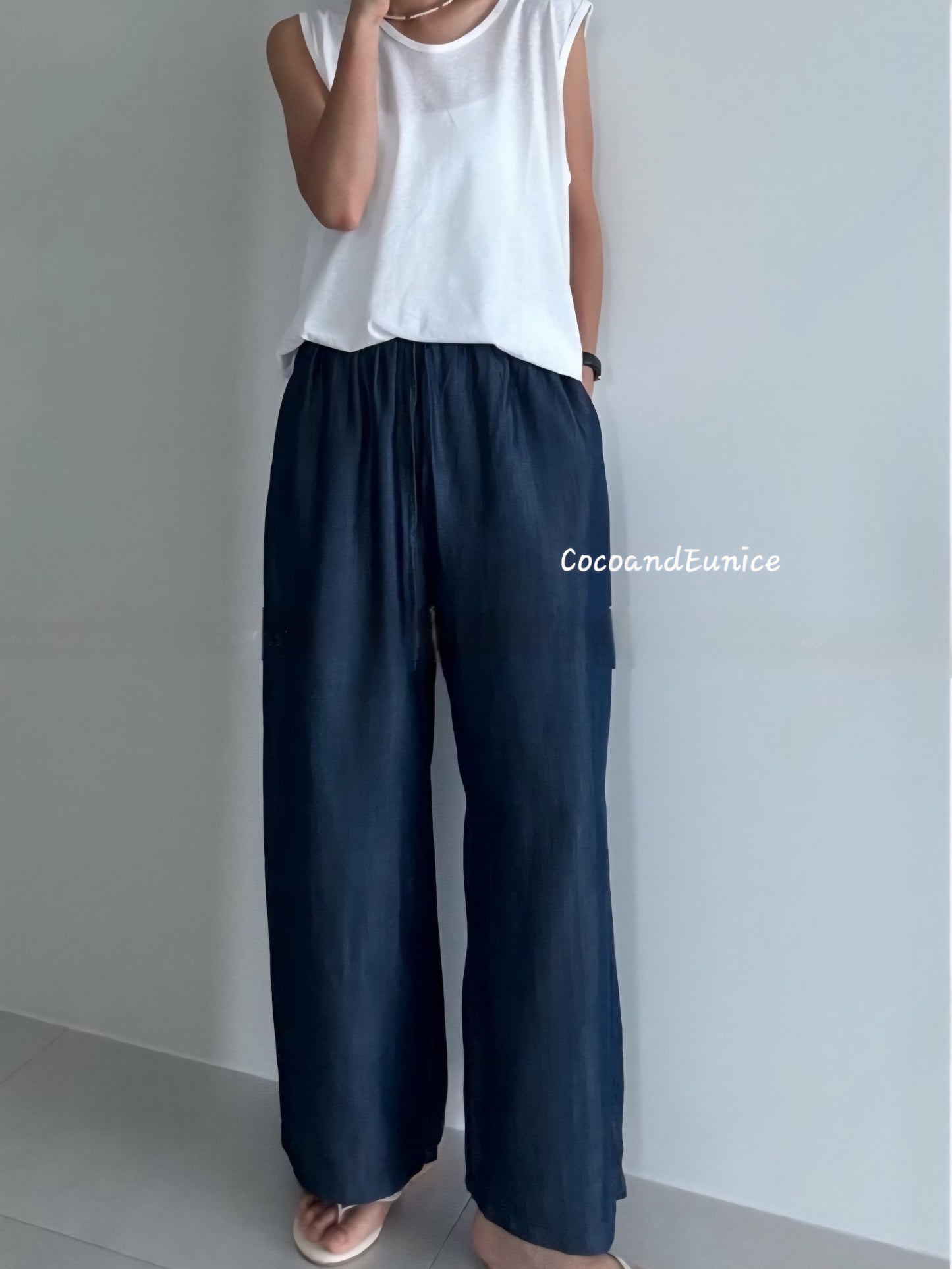 🌿 Premium 100% Tencel Flowy Pants-Made in Korea
