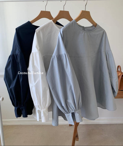 🌿 Half-Banded Sleeve Cotton Blouse