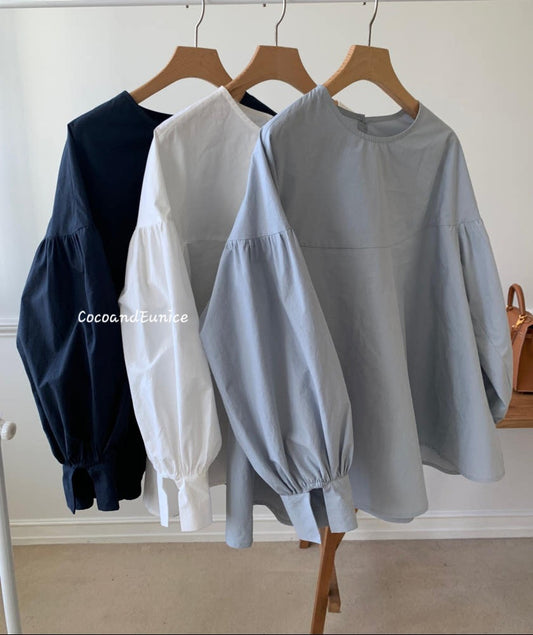 🌿 Half-Banded Sleeve Cotton Blouse