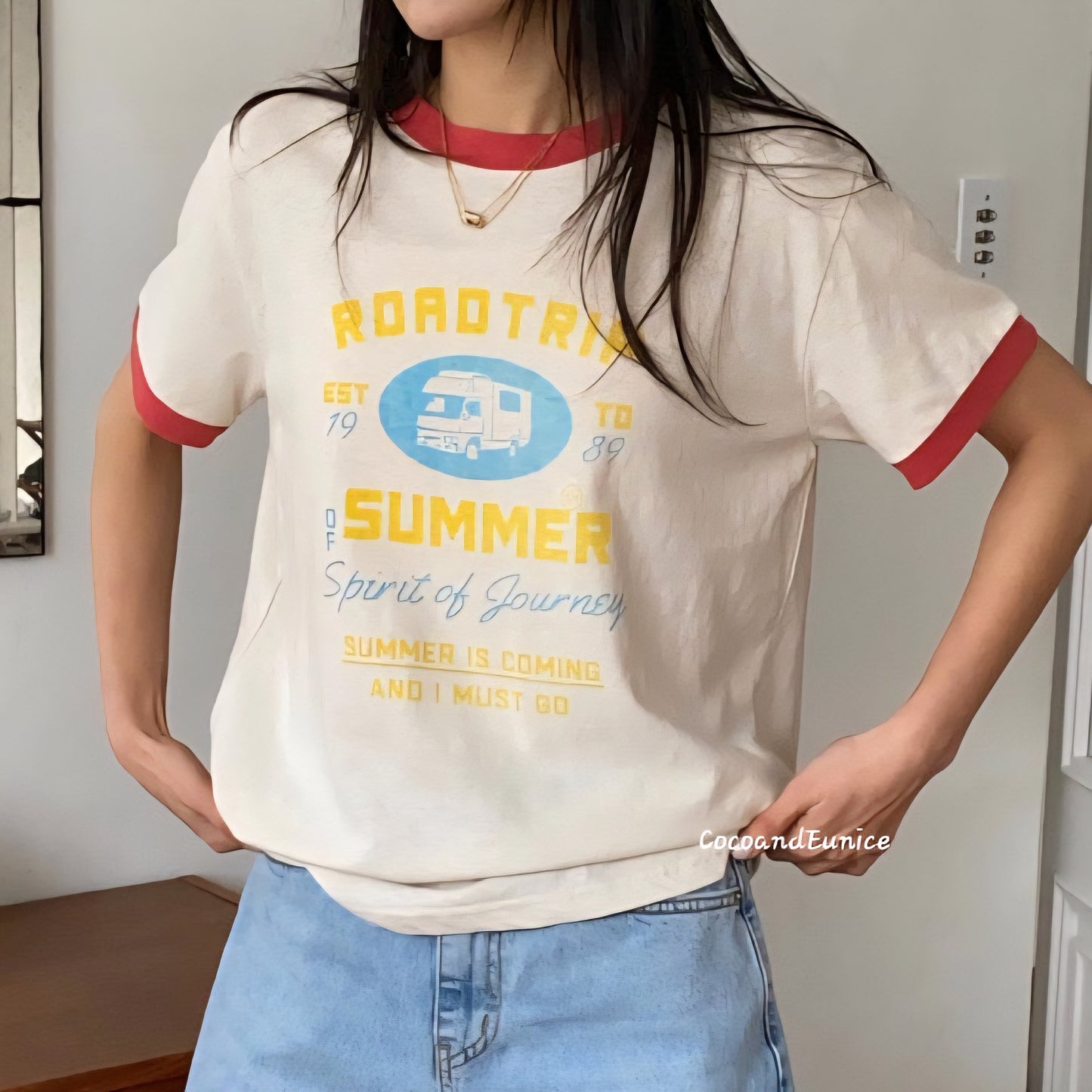 🌿 Vintage Road Ringer Tee (Washed Cotton)