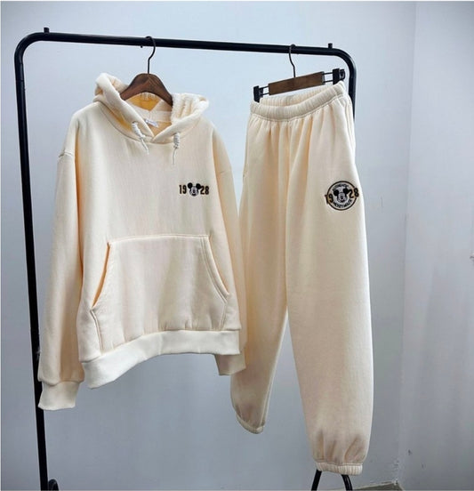 🌿Disney Official-Mickey Boa Hoodie & Jogger Pants SET