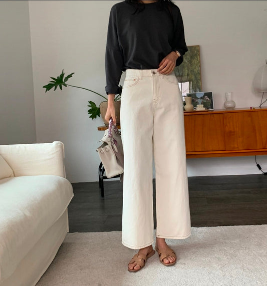 🌿 Double-Stitch Straight Pants