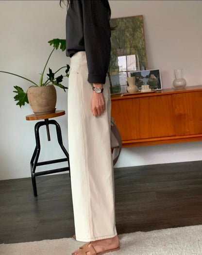 🌿 Double-Stitch Straight Pants