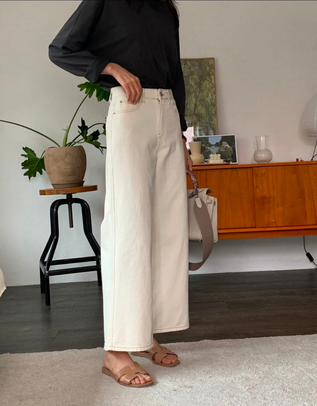 🌿 Double-Stitch Straight Pants