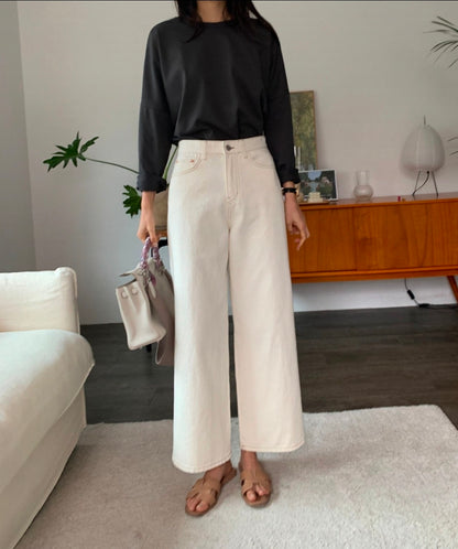 🌿 Double-Stitch Straight Pants