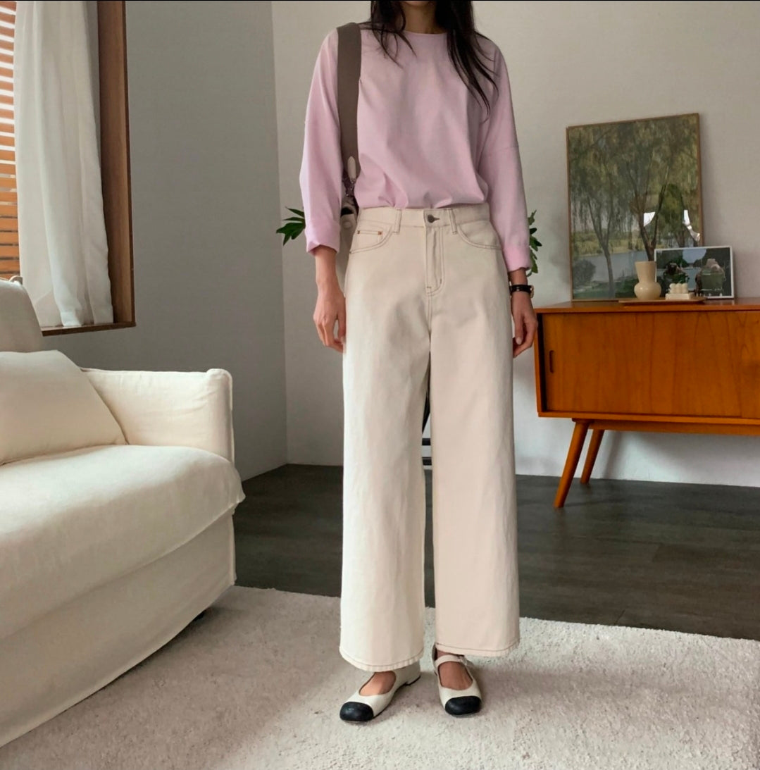 🌿 Double-Stitch Straight Pants