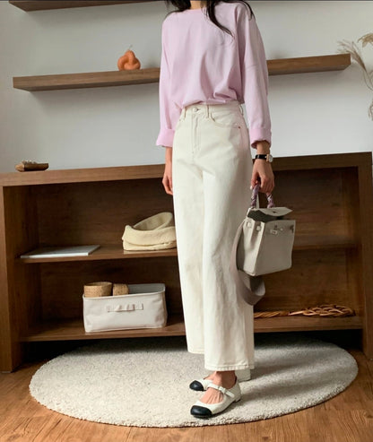 🌿 Double-Stitch Straight Pants