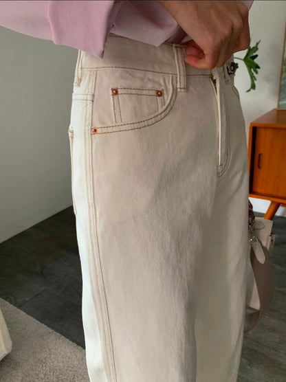 🌿 Double-Stitch Straight Pants