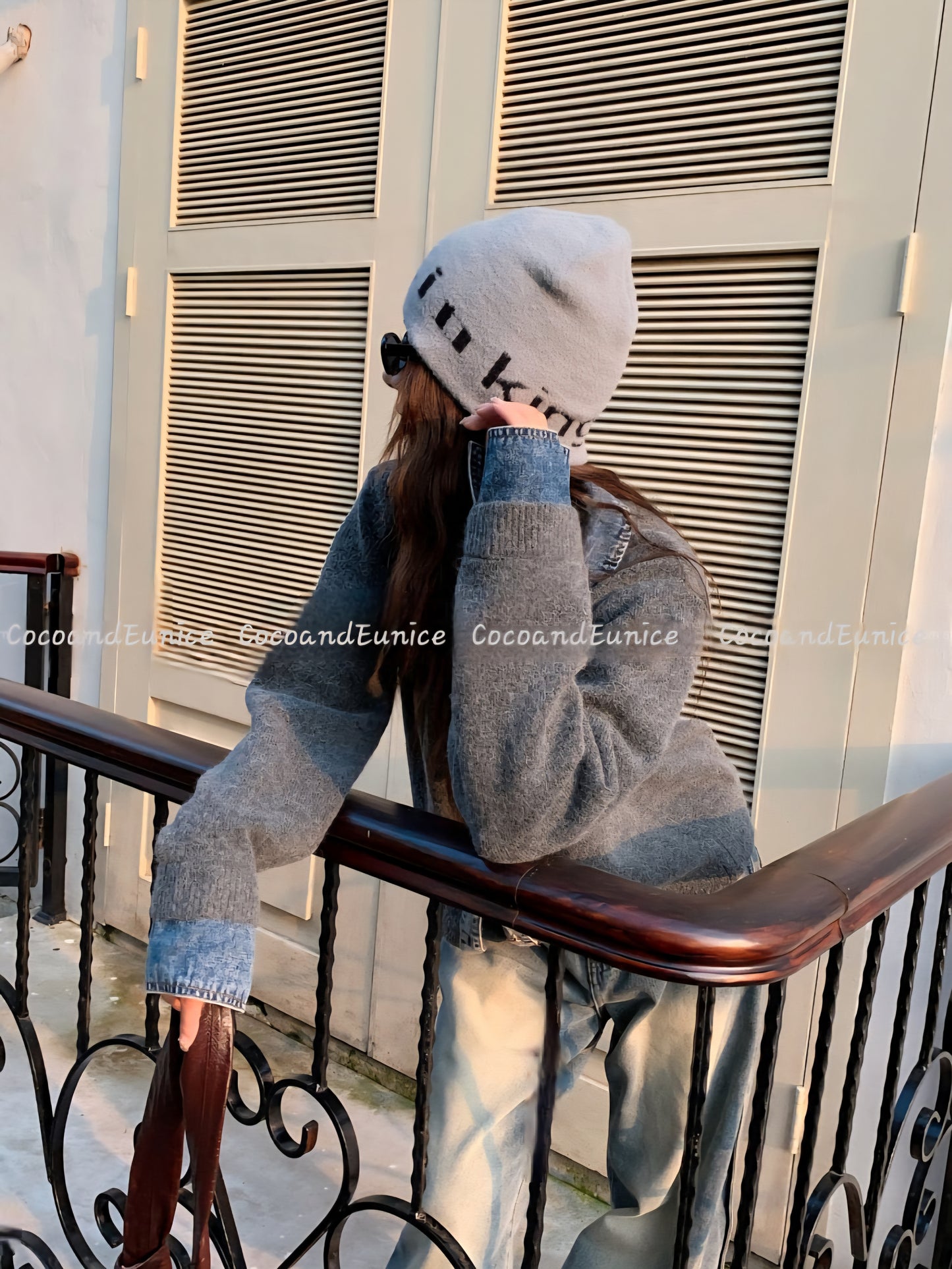 ✨️NEW ARRIVAL✨️🌿 Denim Collar Contrast Knit Cardigan