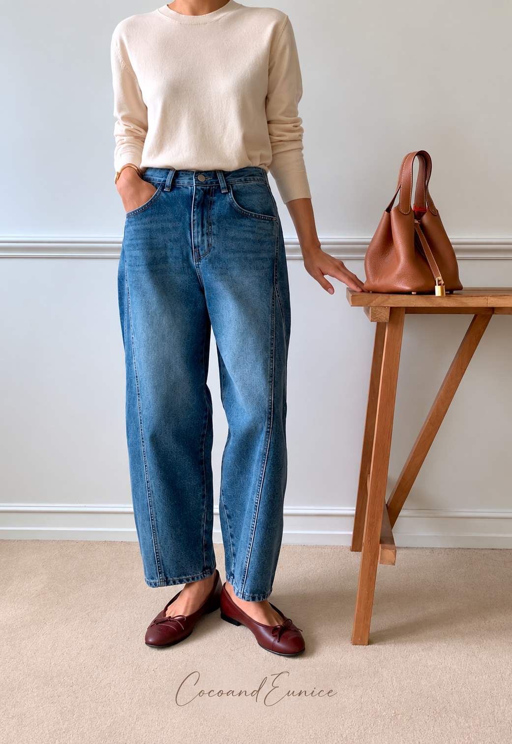 ❣️NEW|Curved Seam Back-Banding Denim Jeans-Made in KOREA