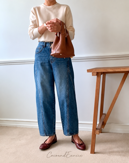 ❣️NEW|Curved Seam Back-Banding Denim Jeans-Made in KOREA