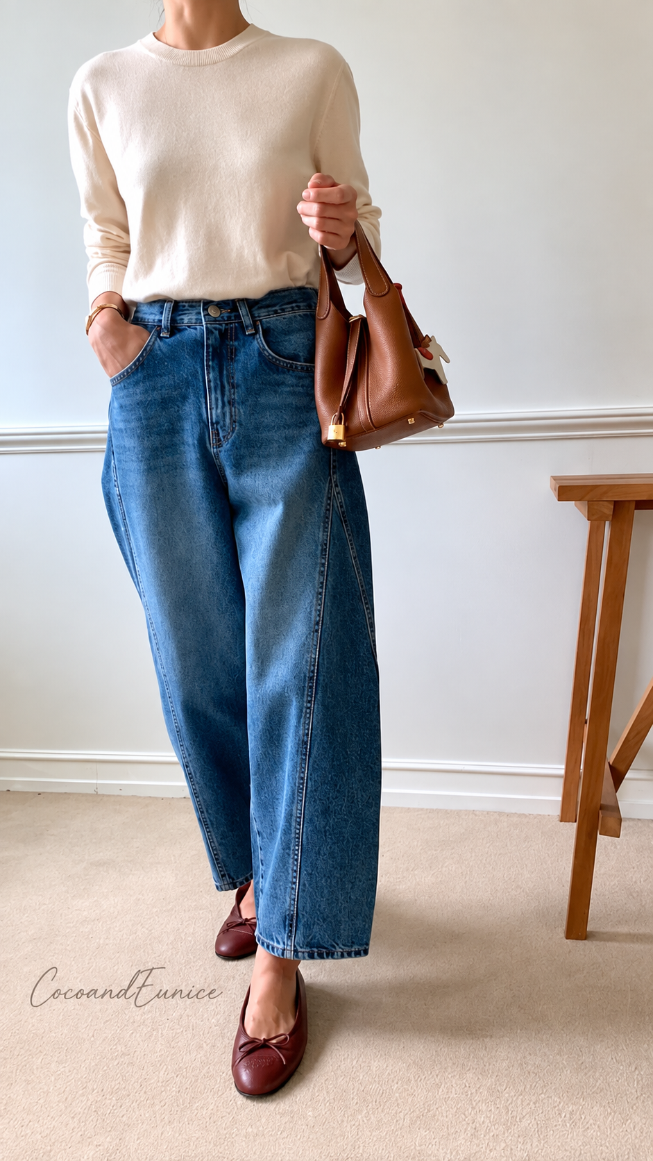 ❣️NEW|Curved Seam Back-Banding Denim Jeans-Made in KOREA