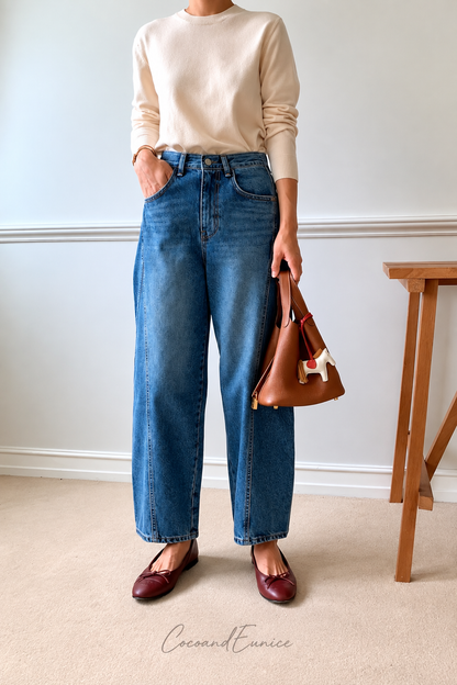 ❣️NEW|Curved Seam Back-Banding Denim Jeans-Made in KOREA
