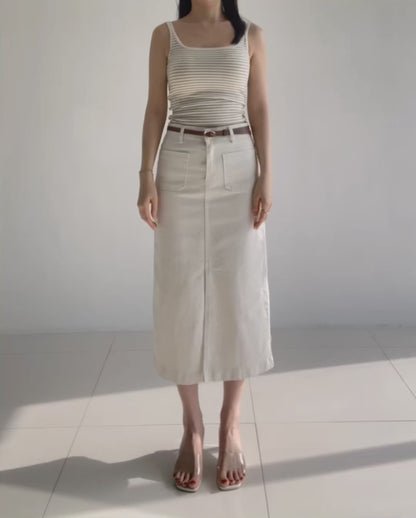 🌿 NO.300 Cotton Front Pocket Skirt