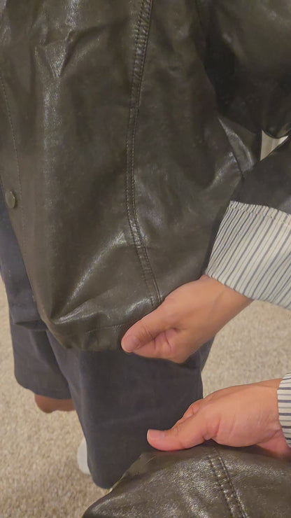 ✨️NEW ARRIVAL✨️ 🌿 Vegan Leather Drawstring Jacket [Brand-Level Production]